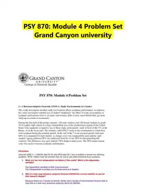 PSY 870: Module 4 Problem Set Grand Canyon university