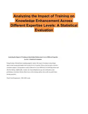 Analyzing the Impact of Training on Knowledge Enhancement Across Different Expertise Levels: A Statistical Evaluation