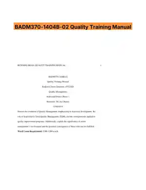 BADM370-1404B-02 Quality Training Manual