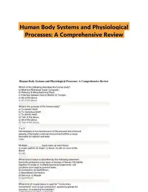 Human Body Systems and Physiological Processes: A Comprehensive Review