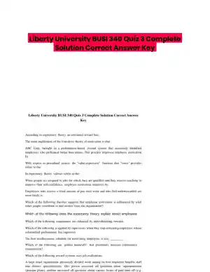 Liberty University BUSI 340 Quiz 3 Complete Solution Correct Answer Key