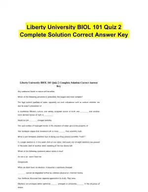Liberty University BIOL 101 Quiz 2 Complete Solution Correct Answer Key