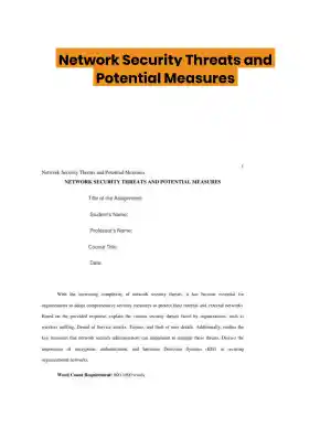 Network Security Threats and Potential Measures