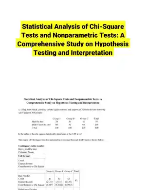 Statistical Analysis of Chi-Square Tests and Nonparametric Tests: A Comprehensive Study on Hypothesis Testing and Interpretation