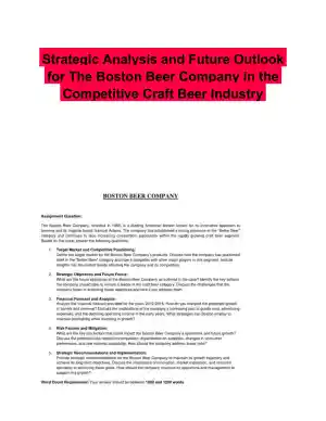 Strategic Analysis and Future Outlook for The Boston Beer Company in the Competitive Craft Beer Industry
