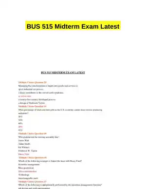 BUS 515 Midterm Exam Latest