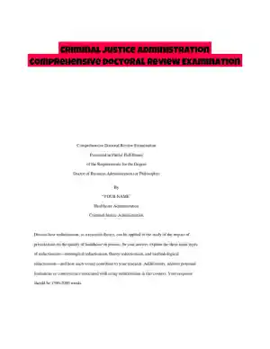 Criminal Justice Administration Comprehensive Doctoral Review Examination