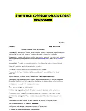 Statistics: Correlation and Linear Regression