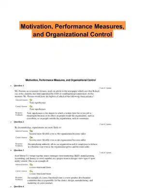 Motivation, Performance Measures, and Organizational Control