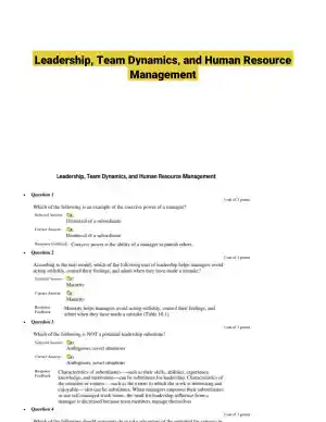 Leadership, Team Dynamics, and Human Resource Management