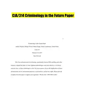 CJA/314 Criminology in the Future Paper