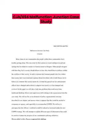 CJA/454 Malfunction Junction Case Study