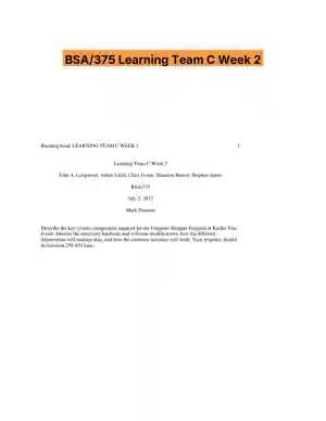 BSA/375 Learning Team C Week 2