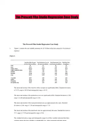 The Prescott Film Studio Regression Case Study