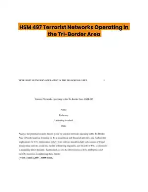 HSM 497 Terrorist Networks Operating in the Tri-Border Area