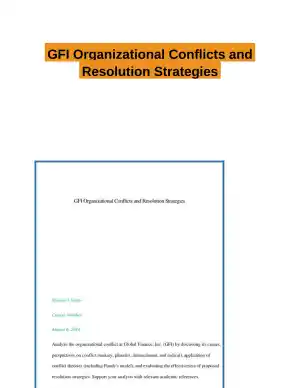 GFI Organizational Conflicts and Resolution Strategies