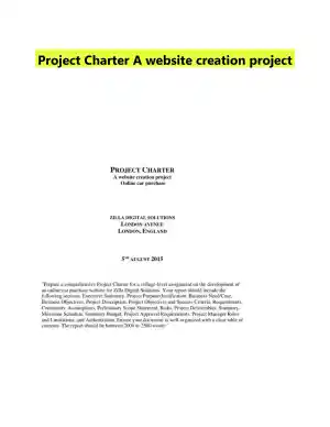 Project Charter A website creation project