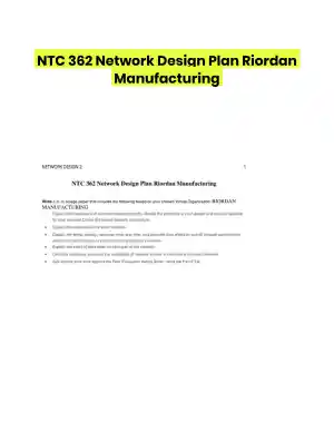 NTC 362 Network Design Plan Riordan Manufacturing