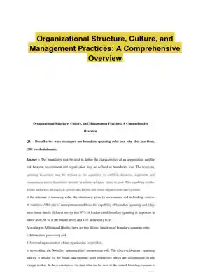 Organizational Structure, Culture, and Management Practices: A Comprehensive Overview