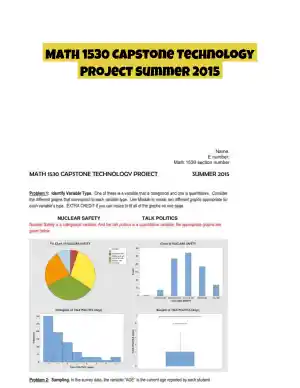 MATH 1530 Capstone Technology Project Summer 2015