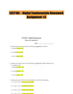 ECET105 � Digital Fundamentals Homework Assignment #5