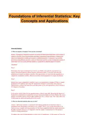 Foundations of Inferential Statistics: Key Concepts and Applications