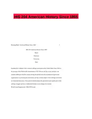 HIS 204 American History Since 1865