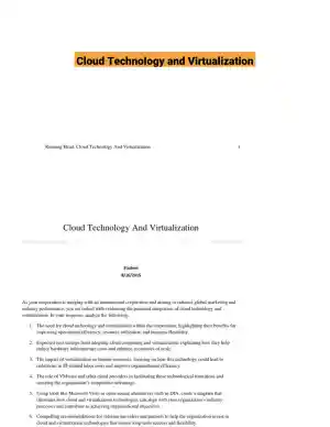 Cloud Technology and Virtualization