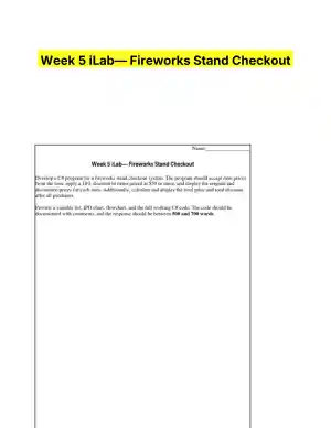 Week 5 iLab� Fireworks Stand Checkout