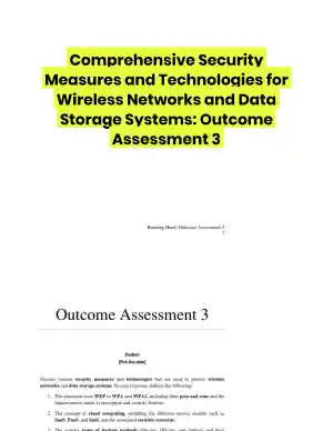 Comprehensive Security Measures and Technologies for Wireless Networks and Data Storage Systems: Outcome Assessment 3
