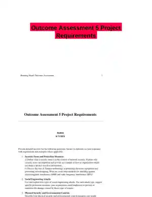 Outcome Assessment 5 Project Requirements