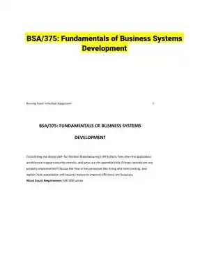 BSA/375: Fundamentals of Business Systems Development