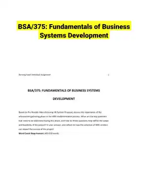 BSA/375: Fundamentals of Business Systems Development