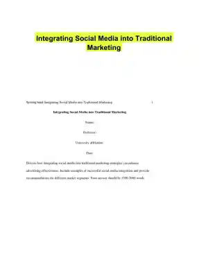 Integrating Social Media into Traditional Marketing