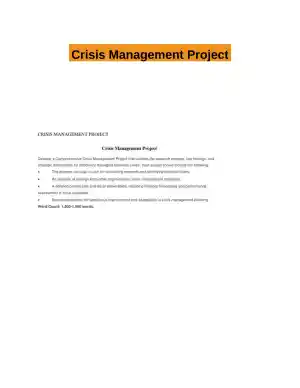 Crisis Management Project