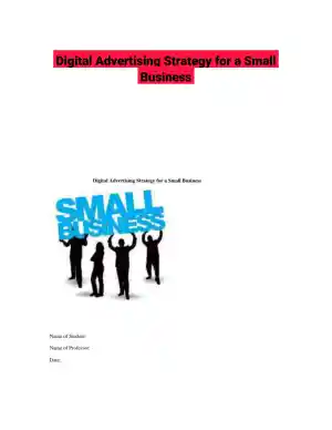 Digital Advertising Strategy for a Small Business