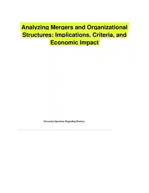 Analyzing Mergers and Organizational Structures: Implications, Criteria, and Economic Impact