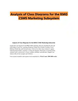 Analysis of Class Diagrams for the RMO CSMS Marketing Subsystem