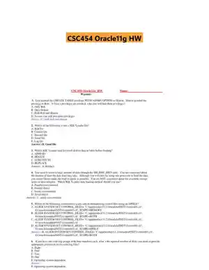 CSC454 Oracle11g HW
