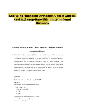 Analyzing Financing Strategies, Cost of Capital, and Exchange Rate Risk in International Business