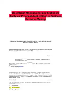 Operations Management and Statistical Analysis: Practical Applications in Business Decision-Making