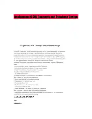 Assignment 6 SQL Concepts and Database Design
