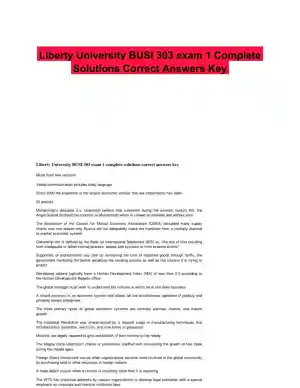 Liberty University BUSI 303 exam 1 Complete Solutions Correct Answers Key