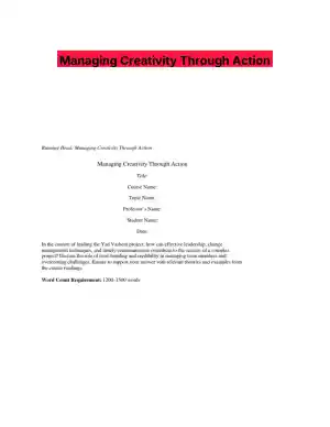 Managing Creativity Through Action