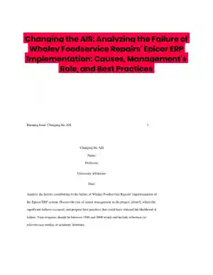 Analyzing the Failure of Whaley Foodservice Repairs' Epicor ERP Implementation: Causes, Management's Role, and Best Practices