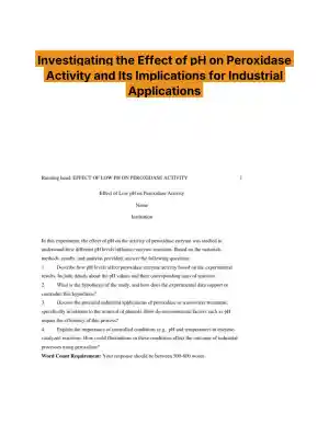 Investigating the Effect of pH on Peroxidase Activity and Its Implications for Industrial Applications