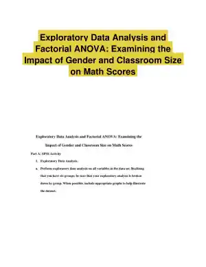 Exploratory Data Analysis and Factorial ANOVA: Examining the Impact of Gender and Classroom Size on Math Scores