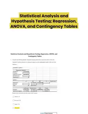 Statistical Analysis and Hypothesis Testing: Regression, ANOVA, and Contingency Tables