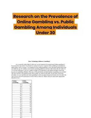 Research on the Prevalence of Online Gambling vs. Public Gambling Among Individuals Under 30