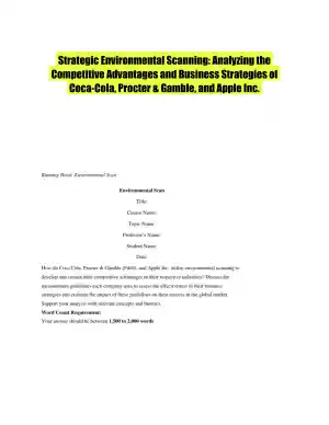 Analyzing the Competitive Advantages and Business Strategies of Coca-Cola, Procter & Gamble, and Apple Inc.